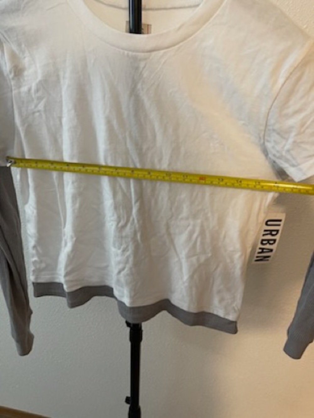 NWT Urban Outfitters Layered-Look White & Gray Long Sleeve Tee small - Picture 5 of 6